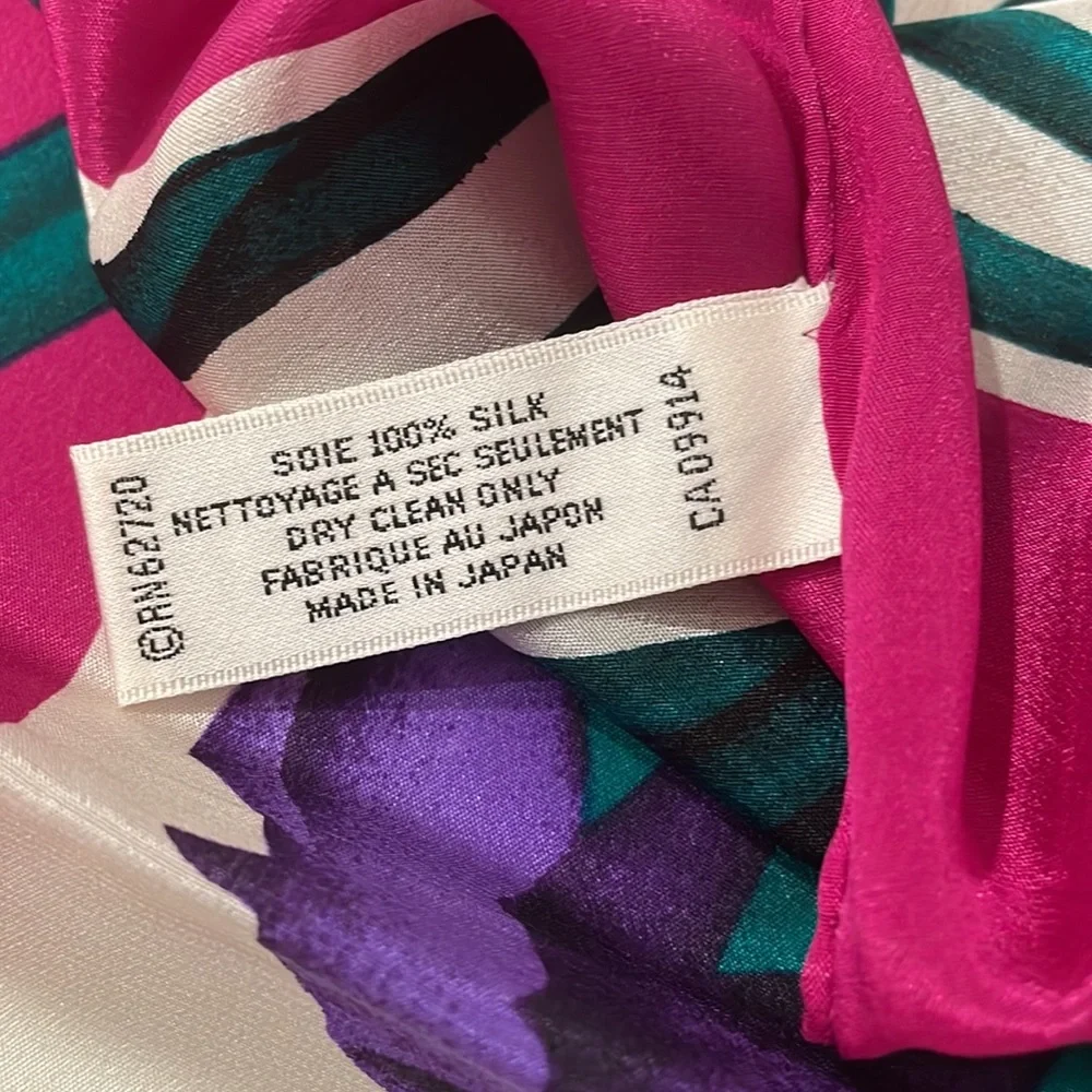 Vintage Adrienne Vittadini Floral Silk Scarf.